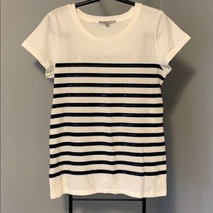NWT - Gap Top White with Navy Stripes